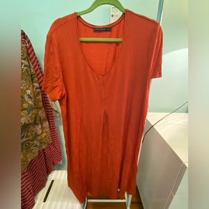 Orange stretch casual tunic or dress